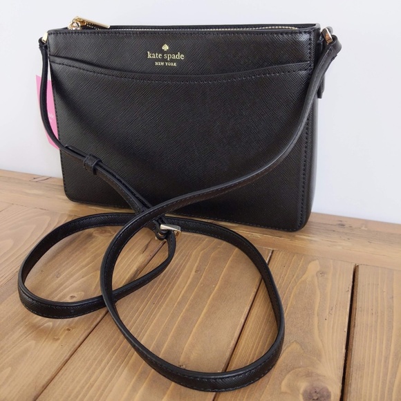 Kate Spade NWT Black Leather Crossbody Bag - Picture 3 of 10